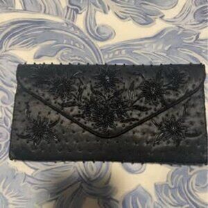 Vintage 1940's Black Beaded Clutch